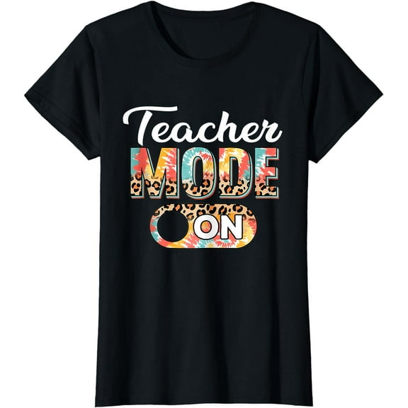 Teacher Mode On Leopard First Day Tie Dye Back To School T-Shirt