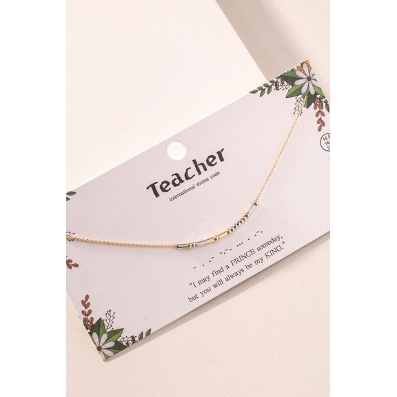 Teacher Morse Code Necklace