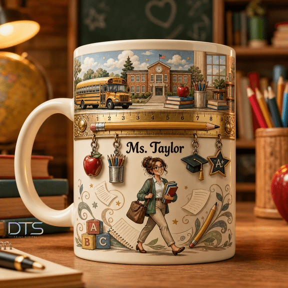 Teacher Mug Personalized Name Gift for Educators, Classroom Appreciation Coffee Cup