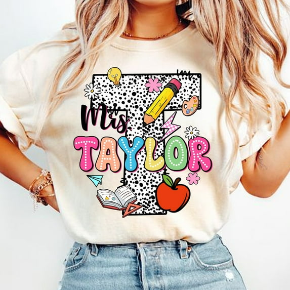 Teacher Name Custom Shirt, Back To School Teacher Tee, First Day School Shirt, Custom Teacher Shirt, Personalized Teacher Gift