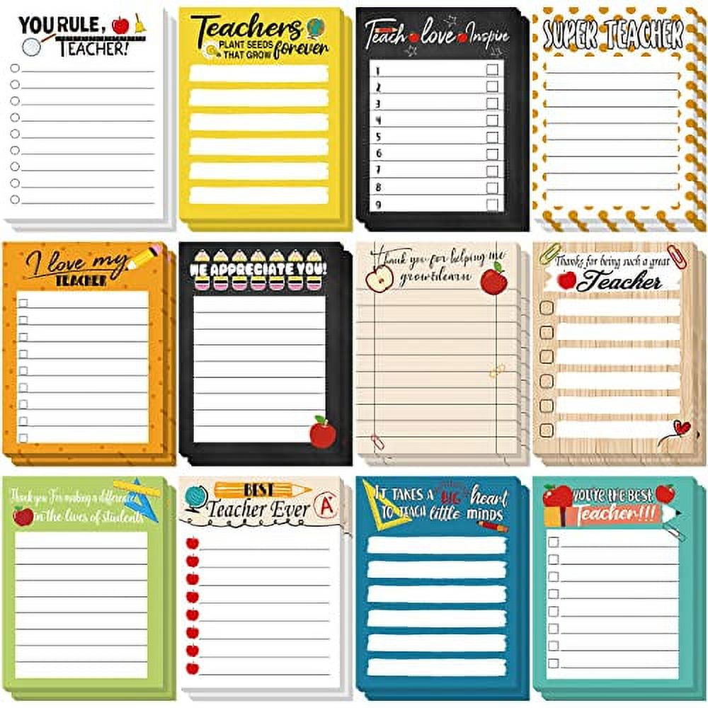 Teacher Notepad Sets Lined Notepads Teacher to Do List Memo Notepads