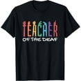 thumbnail image 1 of Teacher Of The Deaf, ASL Teacher & Deaf Awareness T-ShirtMen and women, White Black T-shirt, size: Extra large S-1899XL, 1 of 4