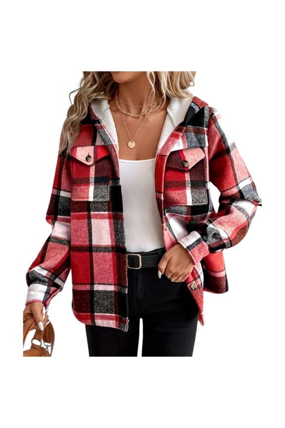 Teacher Outfits for Women 2025, Lightweight Plaid Baseball Jacket Casual Oversized Hooded Spring Coat 2025 Trendy Outdoor Festival Windbreaker Petite Plus Size Breathable Red M