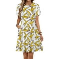 thumbnail image 1 of Teacher Pencils Dress Fashion Beach Short Sleeve Dresses Female Party Printed Sundress, 1 of 7