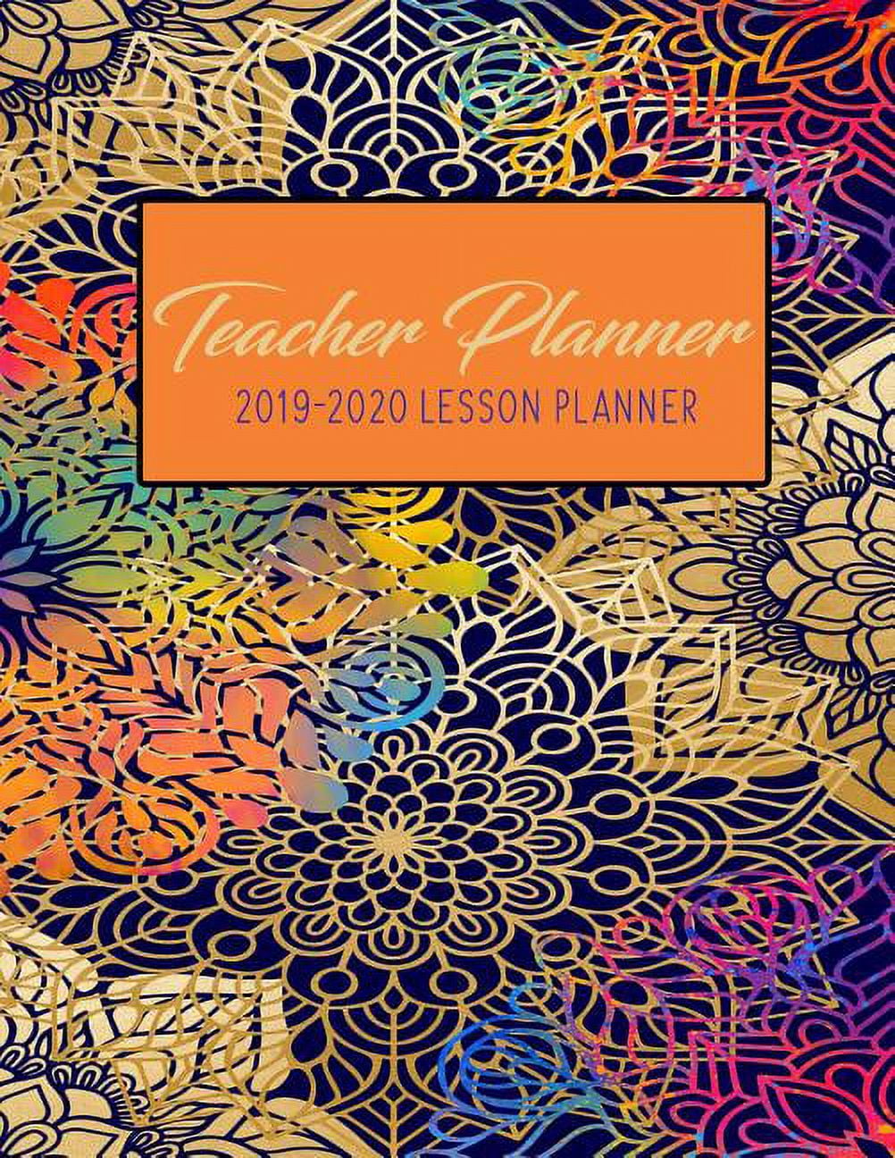 Teacher Planner 2019 2020 Lesson Planner Mandala Zen Yoga Harmony Rainbow Gold Black
