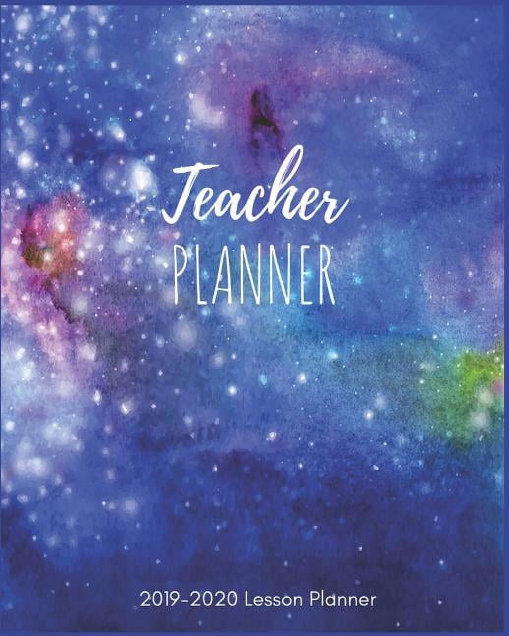 Teacher Planner Blue Galaxy Watercolor Teacher Plan for Lesson