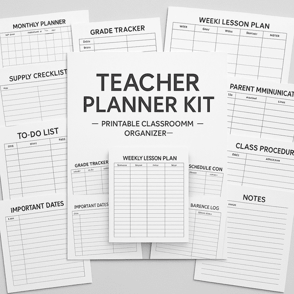 Teacher Planner Kit  Printable Classroom Organizer