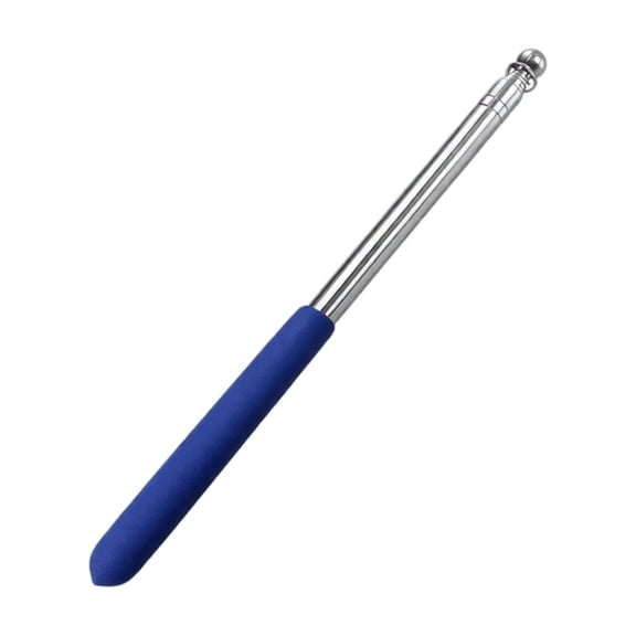 Teacher Pointer Blue Foam Grip Sliding Stainless Steel Single Pack for Classroom Presentations Tours