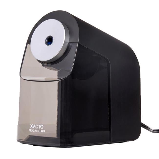 Black and Silver Electric Pencil Sharpener with Auto Adjust Dial