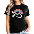 thumbnail image 1 of Teacher Rainbow Fun Teacher Shirt for Adult Women for 1st and Last Day of School Black Shirt Adult Small, 1 of 5