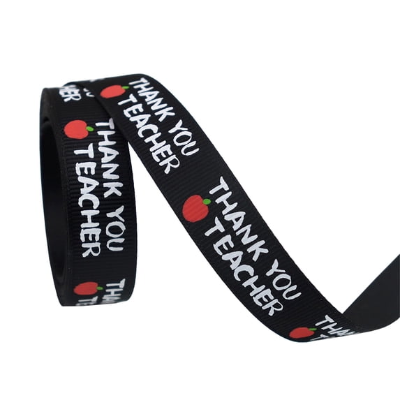 Teacher Ribbon For Gifts,Pencil Ribbon,Teacher Ribbon,Back To Themed Teacher Decorative Ribbon With Bus Pencil Apple Abc Alphabet Pattern For Crafts Gift Wrapping Hair Sewing Wreath(0.63x39.37In)