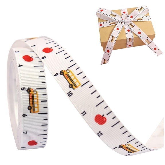 Teacher Ribbon Ruler Ribbon School Ribbon Back To School Decorations Ruler Ribbon Yards Ribbon For Teacher Appreciation Decorations School Bus Pen Crafts Ribbons For Wrapping DIY Projects