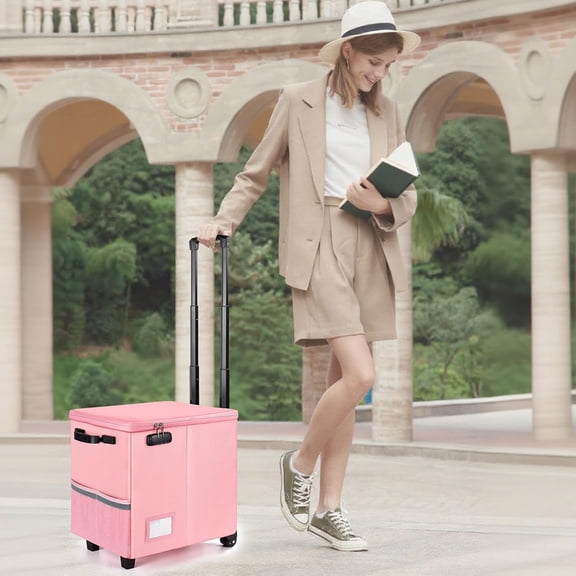 Teacher Rolling Cart - Fireproof File Cabinets for Document Safety, Portable Rolling Crate with Wheels for Teachers, for Teaching, Office