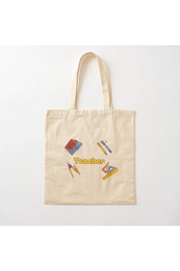 Teacher, School, Books, Pen Cotton Tote Bag Canvas Tote Bag, Family Gift For Mother, Her