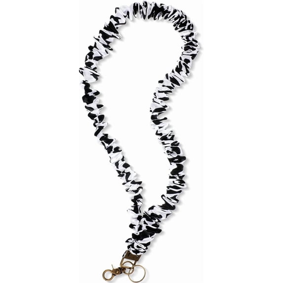 Teacher Scrunchie Lanyards for ID Badges Keys Cute Neck Stretchy Lanyards Retractable Keychain Holder for Women Ladies