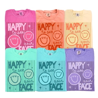 Teacher Shirt: Happy To See Your Face, Back to School Gift Multicolor