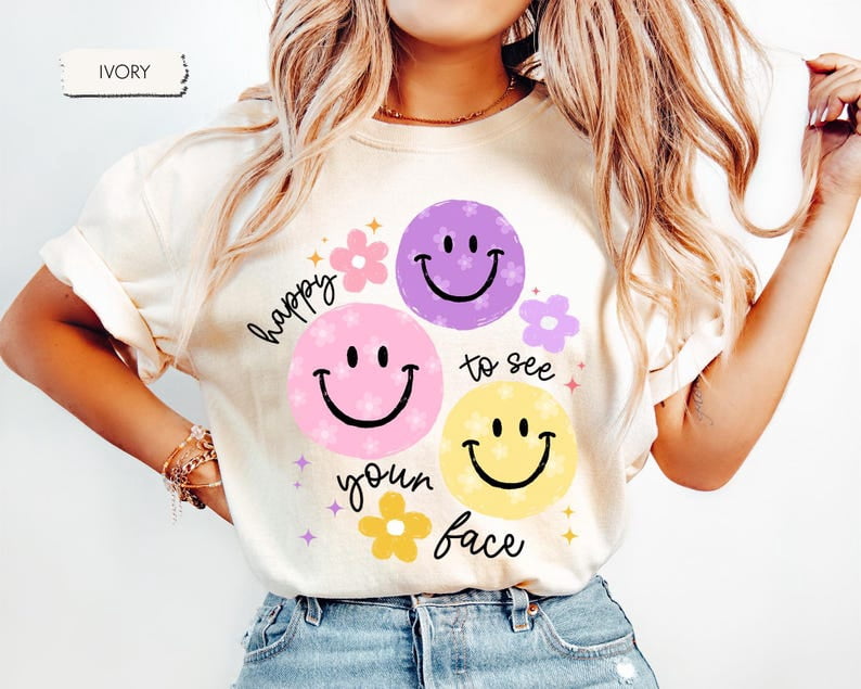 Happy To See Your Face Teacher Shirt main image 0