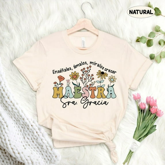 Teacher Shirt, Personalized Maestra Shirt, Spanish Teacher Sweatshirt, Bilingual Teacher, Maestra Bilingue, Dual Language, Espanol Latina
