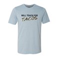thumbnail image 1 of "Teacher Shirt, Will Teach For Tacos, Gift For Teacher, Teaching Shirt, Taco Lover, Teacher Gift, Teaching Shirts, Teacher T Shirt, Tacos, Stonewash Denim, LARGE", 1 of 1