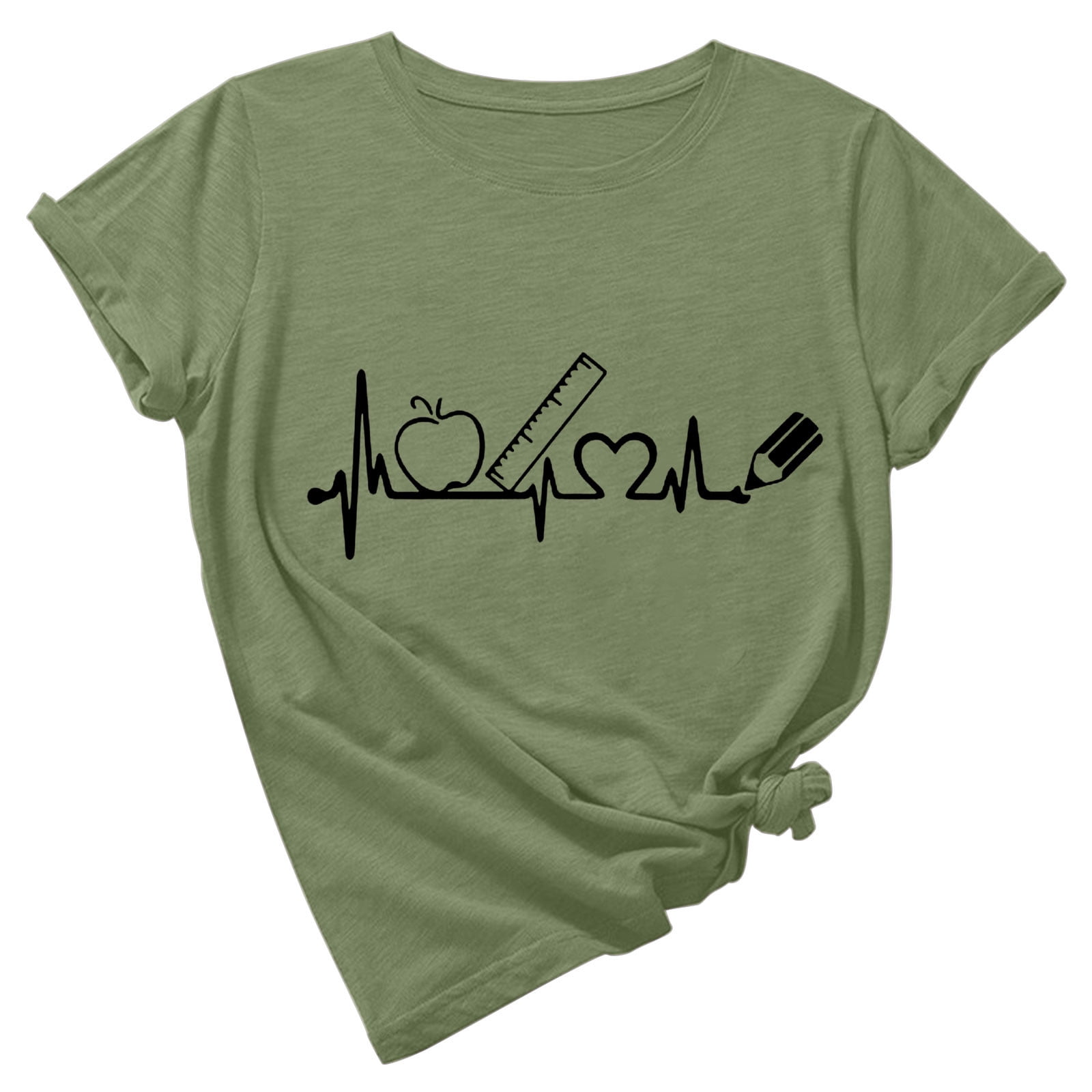 Teacher Shirt Women Teaching Tshirt Alphabet Graphic Short Sleeve Basic Teacher Shirt Women Teaching Tshirt Alphabet Graphic Short Sleeve Basic