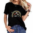 thumbnail image 1 of Teacher Shirts For Women Reading Rainbow Shirt Graphic T-Shirt Summer Cute Funny Book Tee, 1 of 5