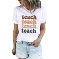 thumbnail image 1 of Teacher Shirts Women Funny Teach Printed Graphic Tshirt Short Sleeve T-Shirt Blouse Teacher Gifts Tops Tee, 1 of 6