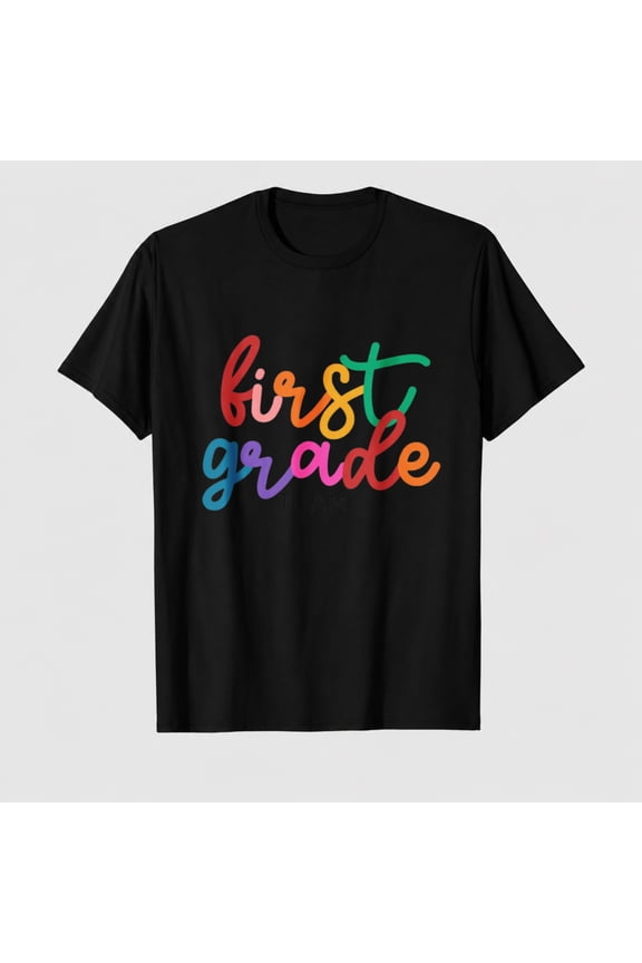 Teacher Shirts Women Teacher Life Crew-Neck Short Sleeve T-Shirt ABCD Teach Graphic Tee Back to School Tops