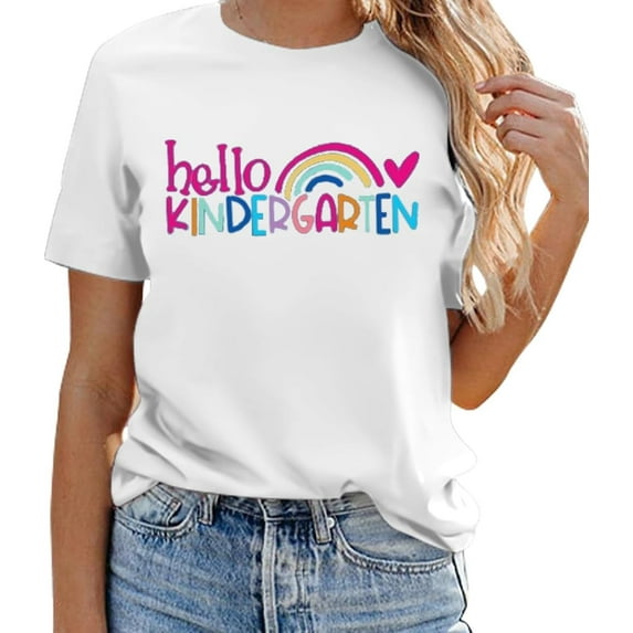 Teacher Shirts for Women Heart T-Shirt Women Teacher Appreciation Tee Teaching Support Tops