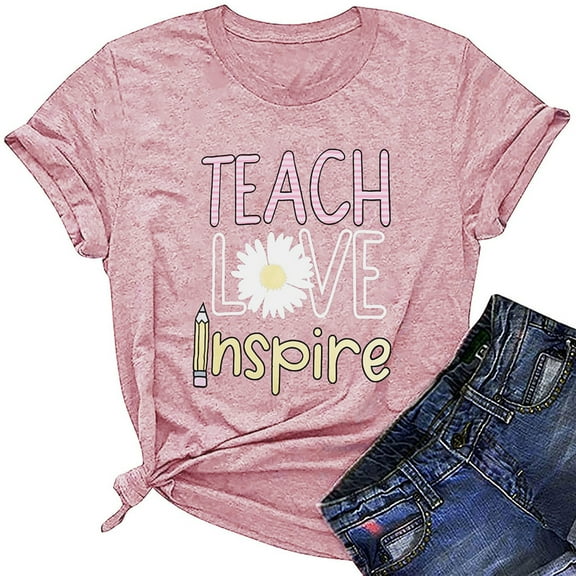 Teacher Shirts for Women Preschool Short Sleeve Summer Tops Oneck Tshirts Loose Fit Cute Graphic Tees