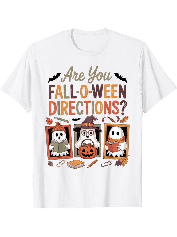 Teacher Spooky Ghost Fall O Ween Directions T Shirt All Size S-5XL