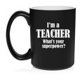 thumbnail image 1 of Teacher Superpower Ceramic Coffee Mug Tea Cup Gift for Her, Him, Friend, Coworker, Wife, Husband (15oz Matte Black), 1 of 1