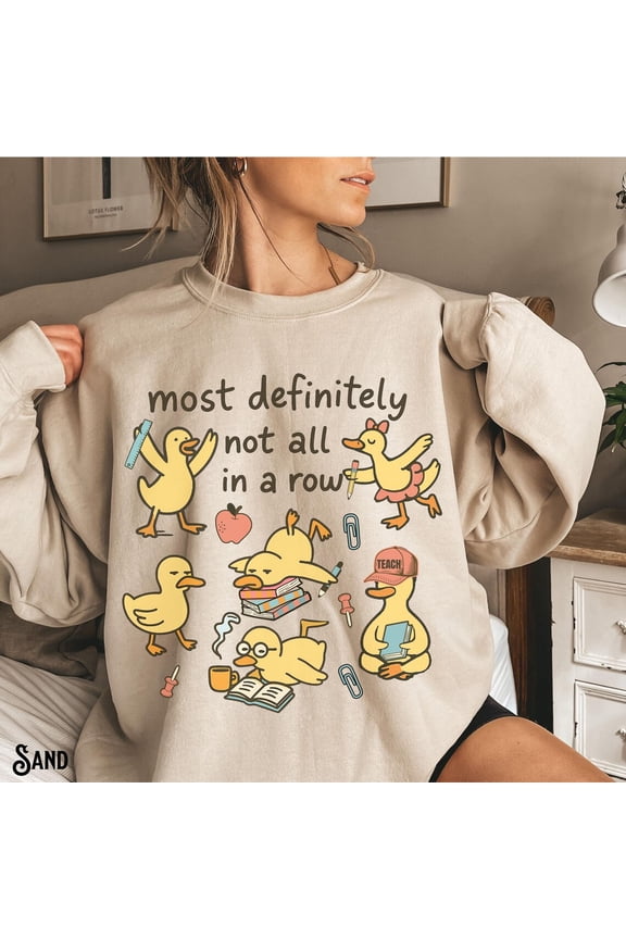 Teacher Sweatshirt, Ducks In A Row Sweater, Back To School, ous Chaos, Team, Classroom, Appreciation, Fleece, for Teacher