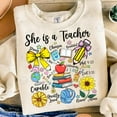thumbnail image 1 of She Is A Teacher Sweatshirt, Teacher Mom Sweatshirt, Christian Teacher Sweatshirt, Teacher Floral Sweatshirt, Mother’s Day, Teacher Pencil Bow Sweatshirt., 1 of 5
