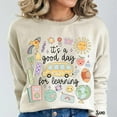 thumbnail image 1 of Teacher Sweatshirt, Teaching Sweater, Back To School Supplies, It'S A Good Day For Learning, Whimsical Doodle Fleece SWEATSHIRT All Size S-5XL, 1 of 5
