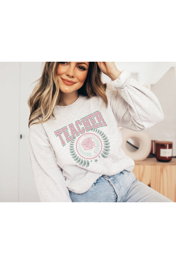 Teacher Sweatshirt - Varsity Teacher Crewneck, Teacher Sweater, Teacher Gifts, Teacher, Cute Teacher Sweaters, Teacher Sweatshirts TSHIRT All Size S-5XL