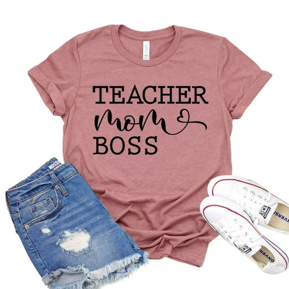 Teacher T-shirt Mom Boss Shirts Women's Teaching Shirt Boss Lady Tee Momlife Tshirt Mothers Day Gift Motherhood Top