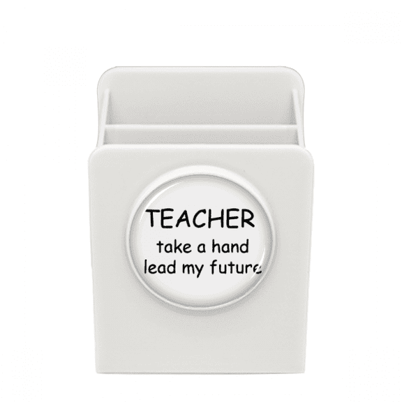 Teacher Take A Hand Lead My Future Desk Pencil Holder Cup Pen Organizer