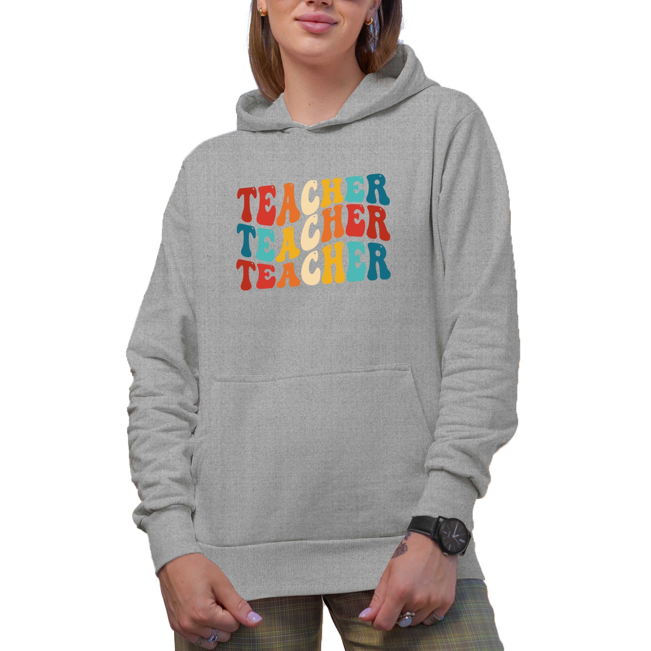 Teacher, Teaching Profession Themed, Groovy Retro Wavy Text Merch Gift ...