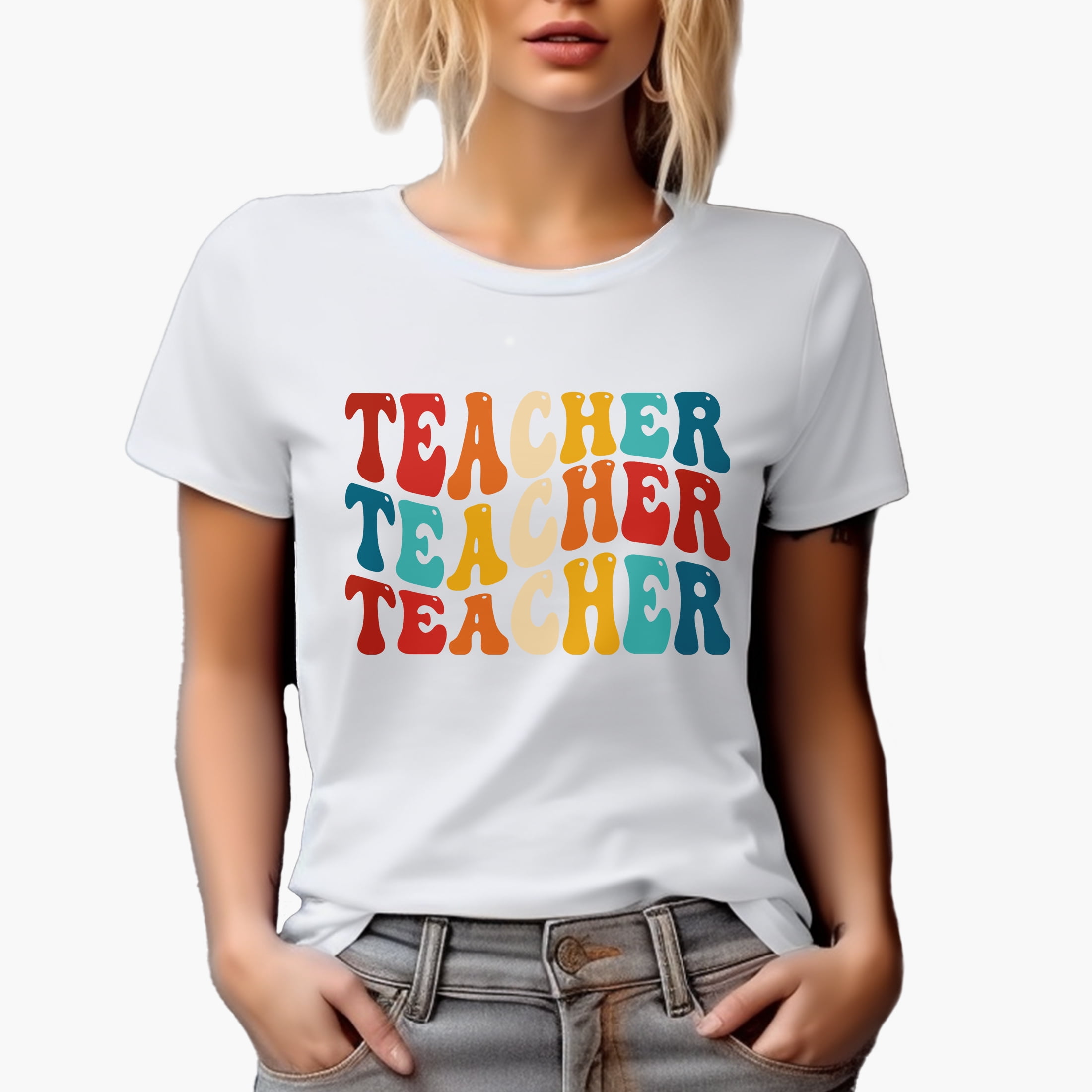 Funny Teacher T-Shirt For Women – Heart Graphic Tee, Teacher Appreciation Gift, Sizes S-XXL