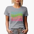 thumbnail image 1 of Teacher, Teaching Profession or School Themed, Groovy Retro Wavy Text Merch Gift, Heather Grey T-Shirt, 2XL, 1 of 5