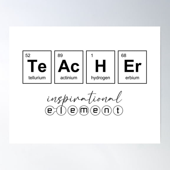 Teacher, The Inspirational Element Poster Wall Art, Modern Wall Decor For Living Room Bedroom, 24x36 UNFRAMED
