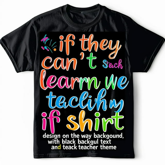 Teacher Theme TShirt Unique Design for Educators Black Tee - Walmart.com