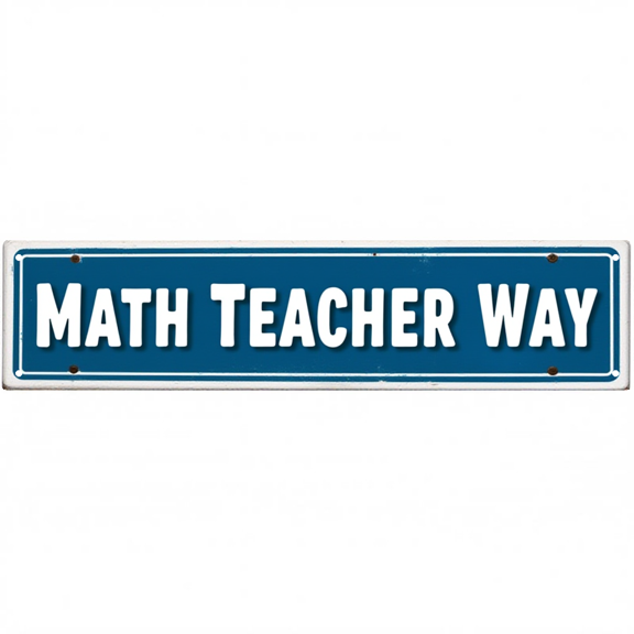Teacher Tin Sign 16x4 Inch Math Teacher Way Design - Ideal for Classroom, Office, Outdoor Career Decor