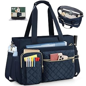 Teacher Tote Bag 15.6 inch Laptop Bag Work Bags for Women Nurse Tote Professional Computer Messenger Shoulder Bags Laptop Briefcase for Office, College, Nursing, DarkBlue