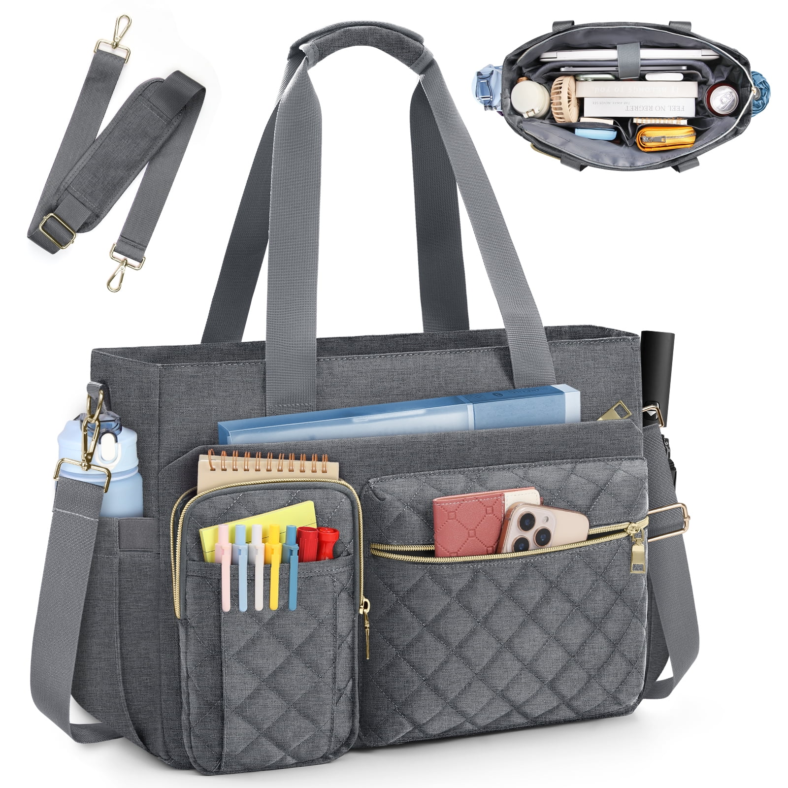 Teacher Tote Bag 15.6 inch Laptop Bag Work Bags for Women Nurse Tote Professional Computer Messenger Shoulder Bags Laptop Briefcase for Office,College,Nursing