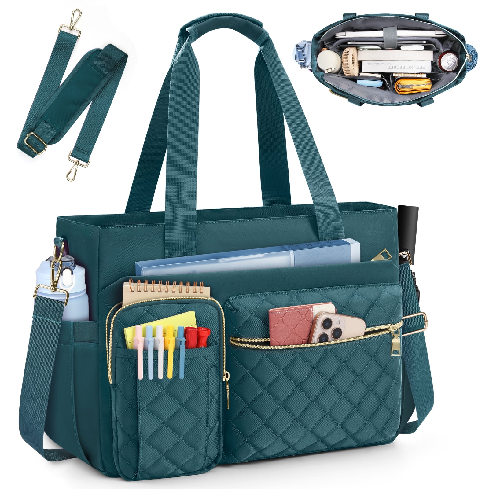 Teacher Tote Bag 15.6 inch Laptop Bag Work Bags for Women Nurse Tote Professional Computer Messenger Shoulder Bags Laptop Briefcase for Office,College,Nursing