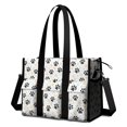 thumbnail image 1 of Teacher Tote Bag,Black Dog Puppy Paw Teacher Utility Tote Bag,Large Work Tote Bags for Women with Multiple Pockets,Top Zipper Closure,13.8x10.6x6.7 Inch, 1 of 5