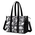 thumbnail image 1 of Teacher Tote Bag,Black and White Dinosaur Pattern Teacher Utility Tote Bag,Large Work Tote Bags for Women with Multiple Pockets,Top Zipper Closure,13.8x10.6x6.7 Inch, 1 of 5