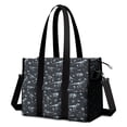 thumbnail image 1 of Teacher Tote Bag,Black White Dinosaurs Fossils Pattern Teacher Utility Tote Bag,Large Work Tote Bags for Women with Multiple Pockets,Top Zipper Closure,13.8x10.6x6.7 Inch, 1 of 5