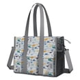 thumbnail image 1 of Teacher Tote Bag,Colorful Cartoon Dinosaurs with Mixed Elements Pattern Teacher Utility Tote Bag,Large Work Tote Bags for Women with Multiple Pockets,Top Zipper Closure,13.8x10.6x6.7 Inch, 1 of 5